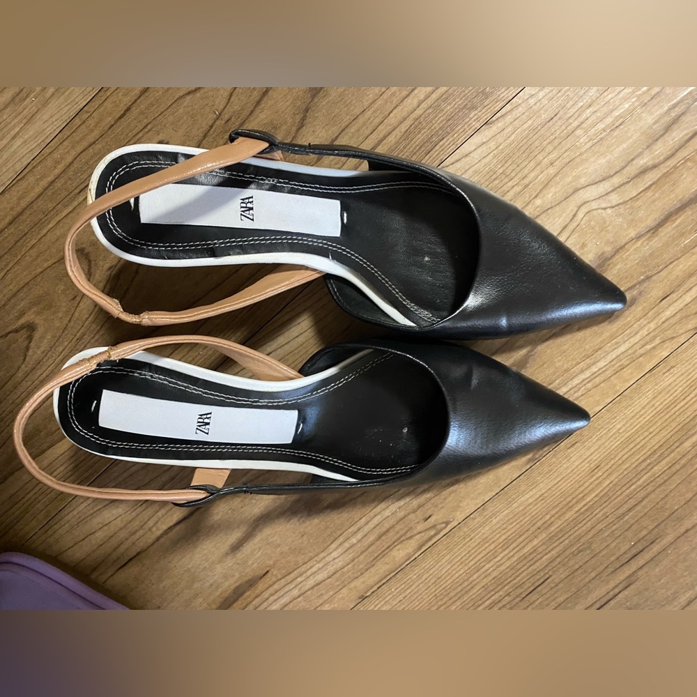 Zara faux leather heel shoes